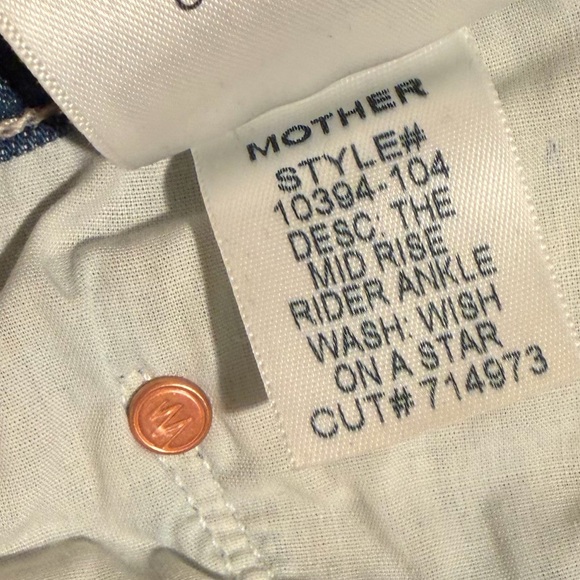 NWT MOTHER The Mid Rise Ankle Rider in Wish On A Star Size 25 - Picture 12 of 16